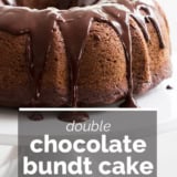 Chocolate Bundt Cake with text overlay.