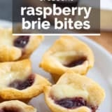 Crescent Raspberry Brie Bites with text overlay.