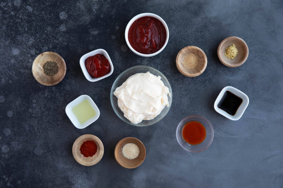 Ingredients to make Comeback Sauce.