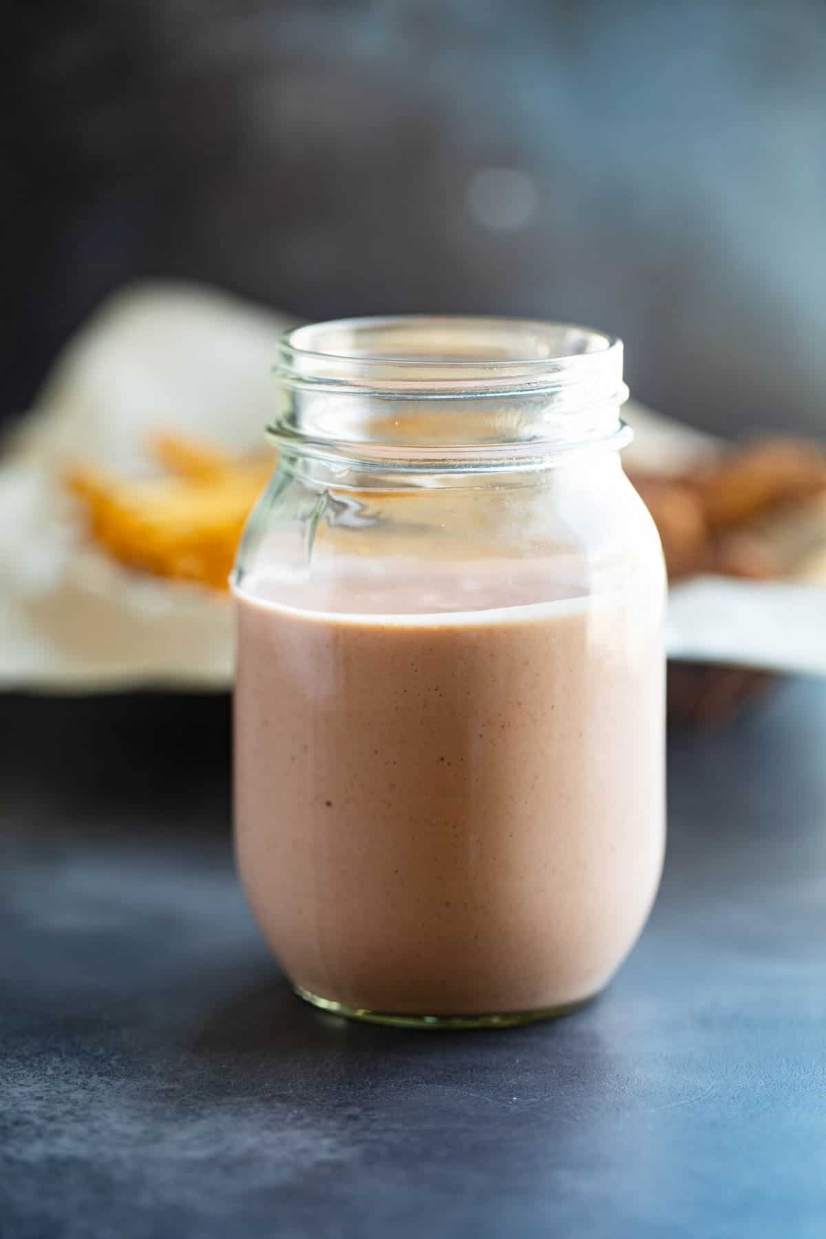 Jar filled with Comeback Sauce.