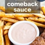 Comeback Sauce with text overlay.