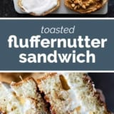 Fluffernutter Sandwich collage with text bar in the middle.