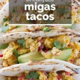 Migas Tacos with text overlay.