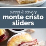 Monte Cristo Sliders collage with text bar in the middle.