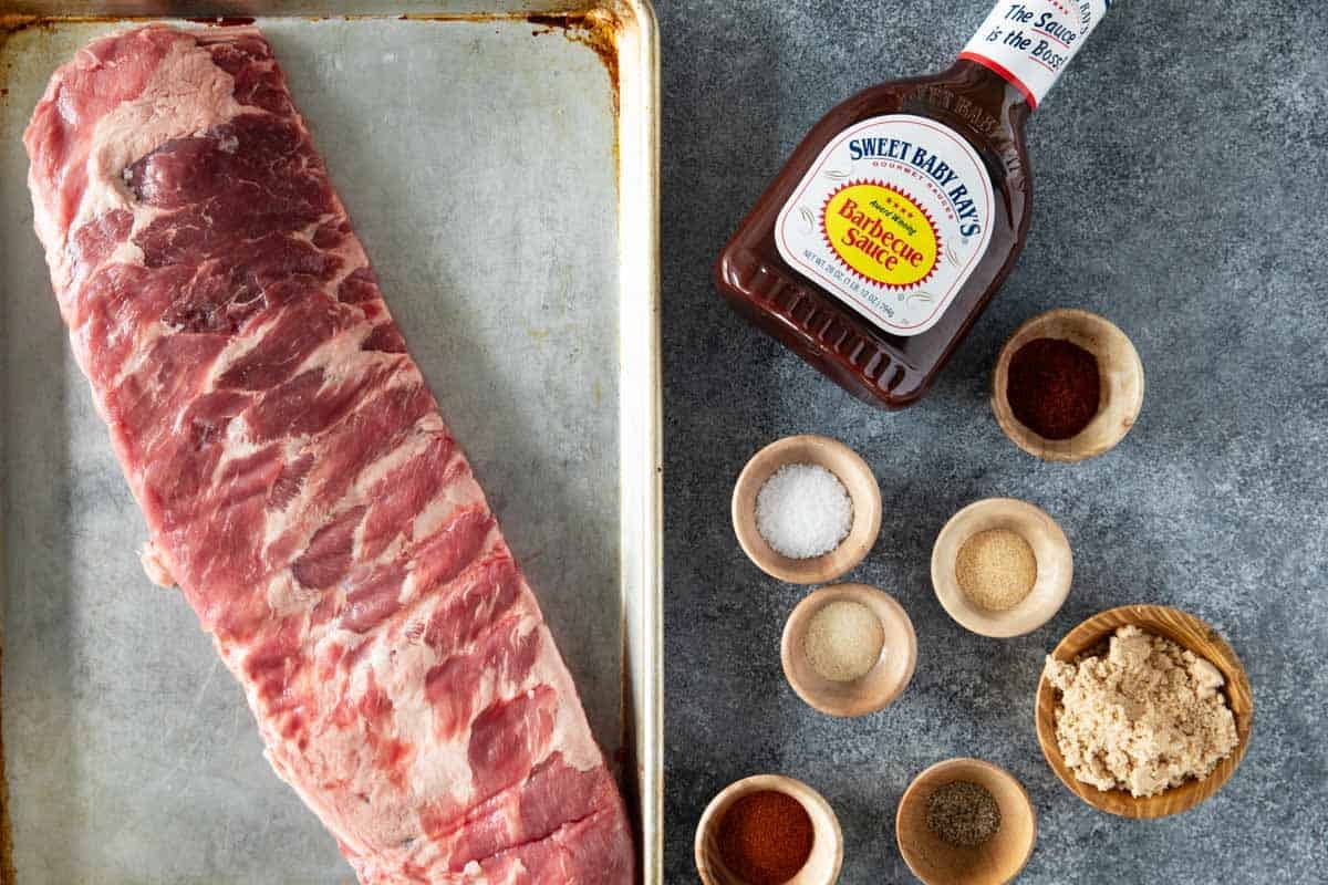 Ingredients for Slow Cooker Ribs.