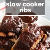 Slow Cooker Ribs with text overlay.