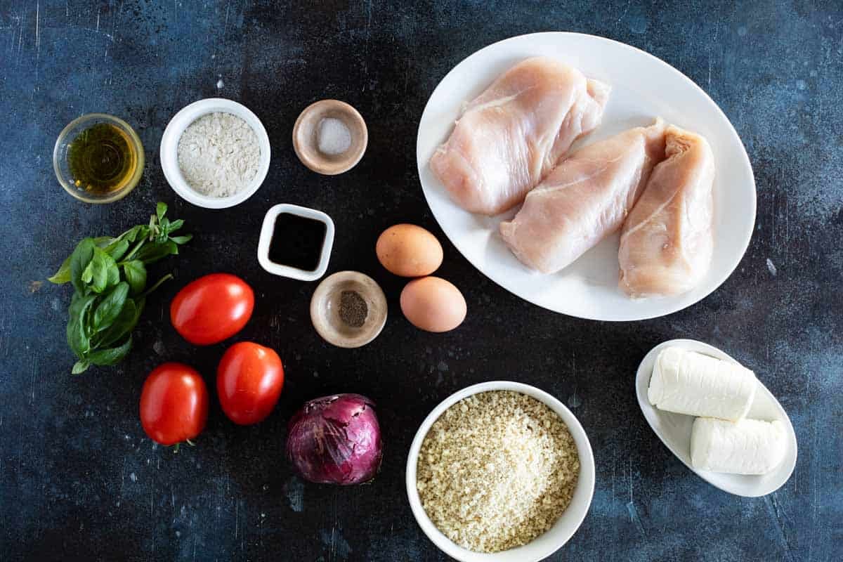 Ingredients for Bruschetta Chicken.
