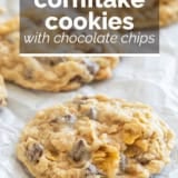 Cornflake Cookies with text overlay.