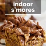Indoor S'mores with text overlay.