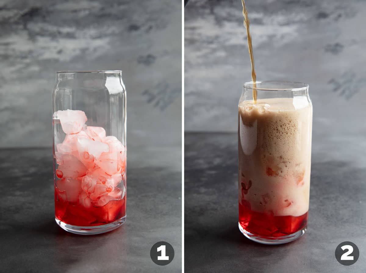 Steps to make a Roy Rogers Drink.