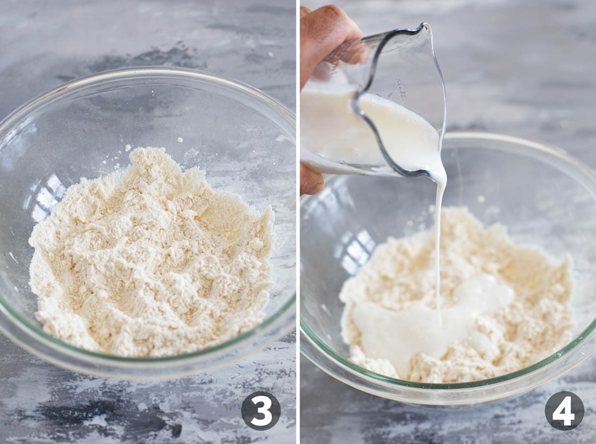 Steps to make the topping for berry cobbler.