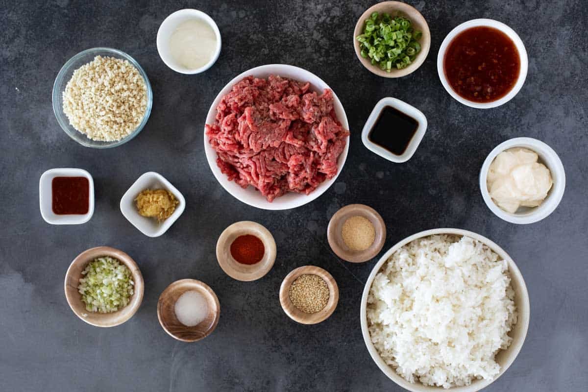 Ingredients to make Firecracker Meatballs.