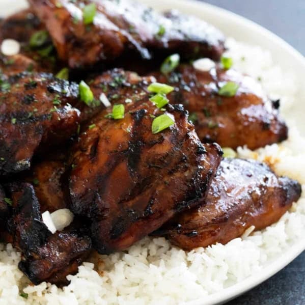 Honey Soy Chicken with parsley and green onions over the top.