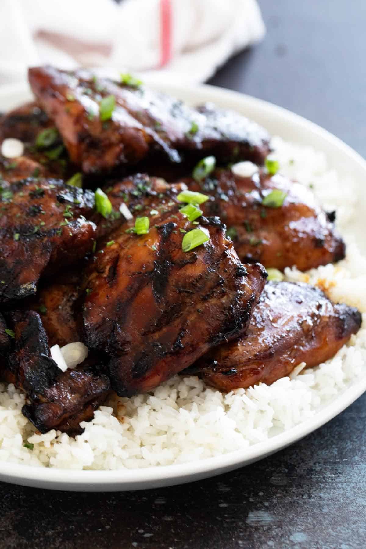 Honey Soy Chicken with parsley and green onions over the top.