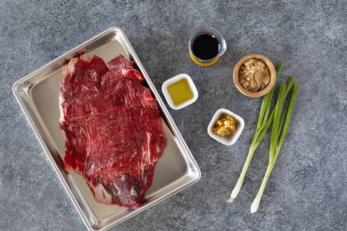 Ingredients for Korean Flank Steak.