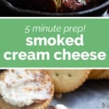 Smoked Cream Cheese collage with text bar in the middle.