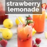 Strawberry Lemonade with text overlay.