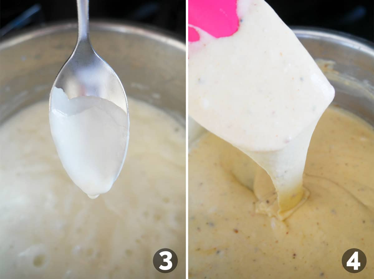 Making cheese sauce for Grilled Chicken Nachos.