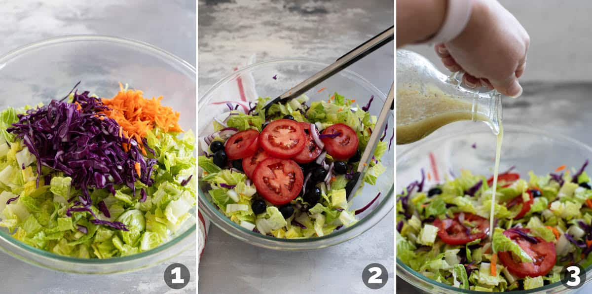 Steps to make Olive Garden Salad.