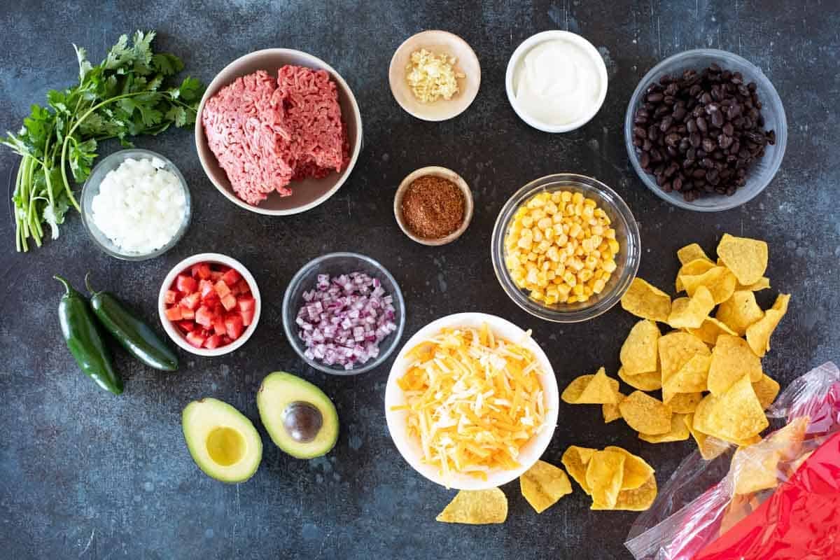 Ingredients for Sheet Pan Nachos.