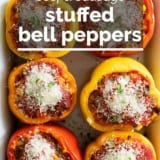 Stuffed Bell Peppers with text overlay.