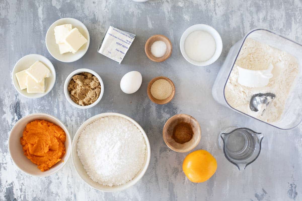 Ingredients for Sweet Potato Cinnamon Rolls.