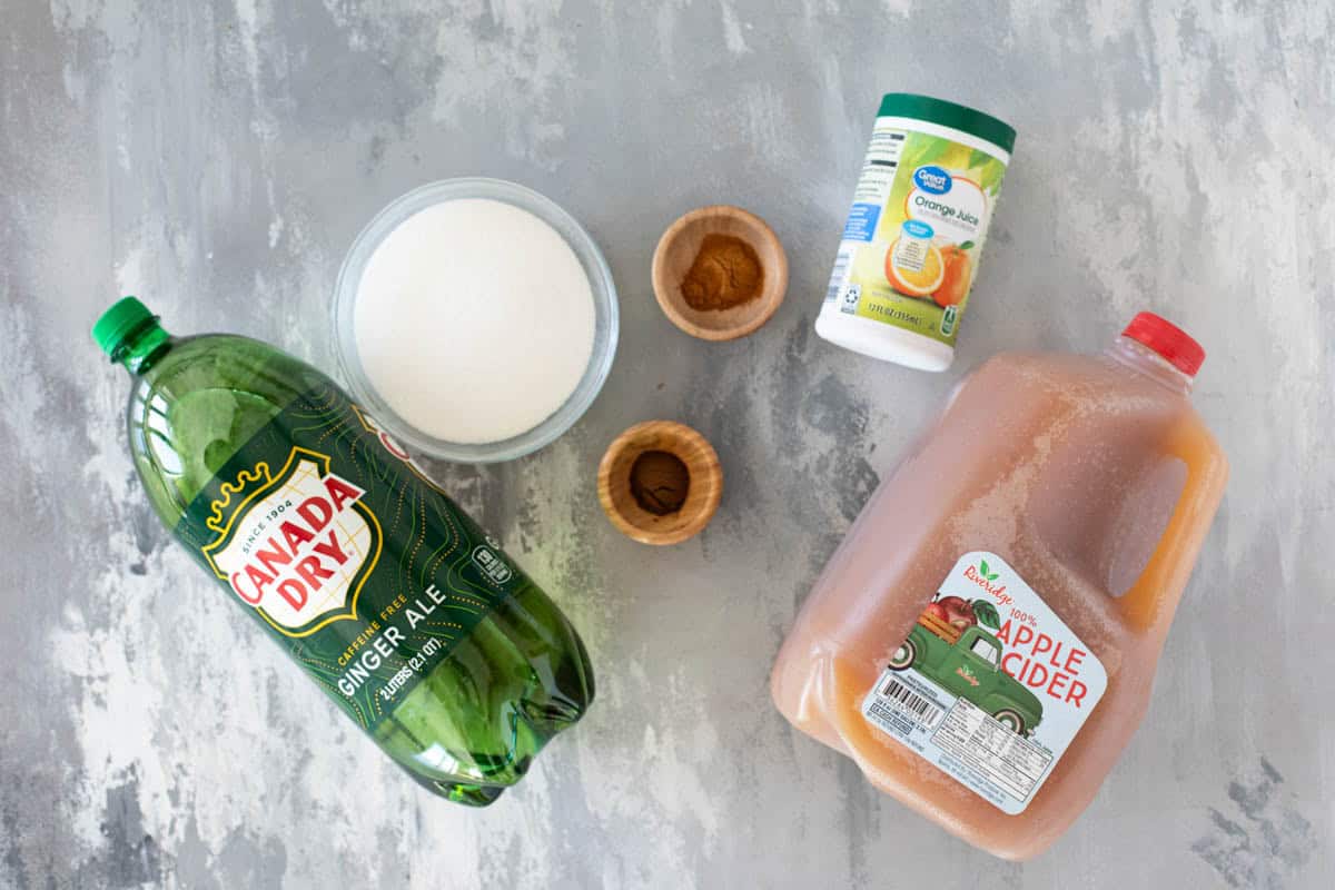 Ingredients for Apple Cider Punch.