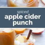 Apple Cider Punch collage with text bar in the middle.