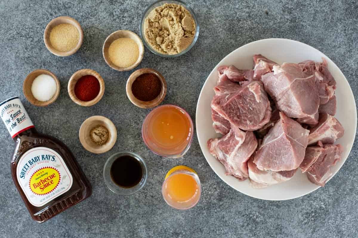Ingredients to make Slow Cooker Pulled Pork.