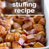 BBQ Bacon Stuffing with text overlay.