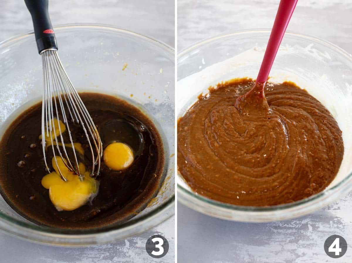 Mixing batter for Gingerbread Cake.