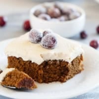 Gingerbread Cake with a bite taken from it.