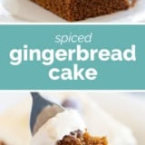 Gingerbread Cake collage with text bar in the middle.