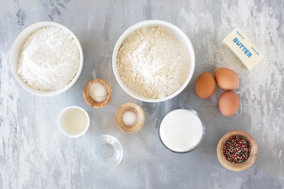 Ingredients for Italian Christmas Cookies.