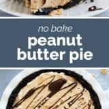 Peanut Butter Pie collage with text bar in the middle.