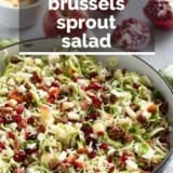 Shaved Brussels Sprout Salad with text overlay.