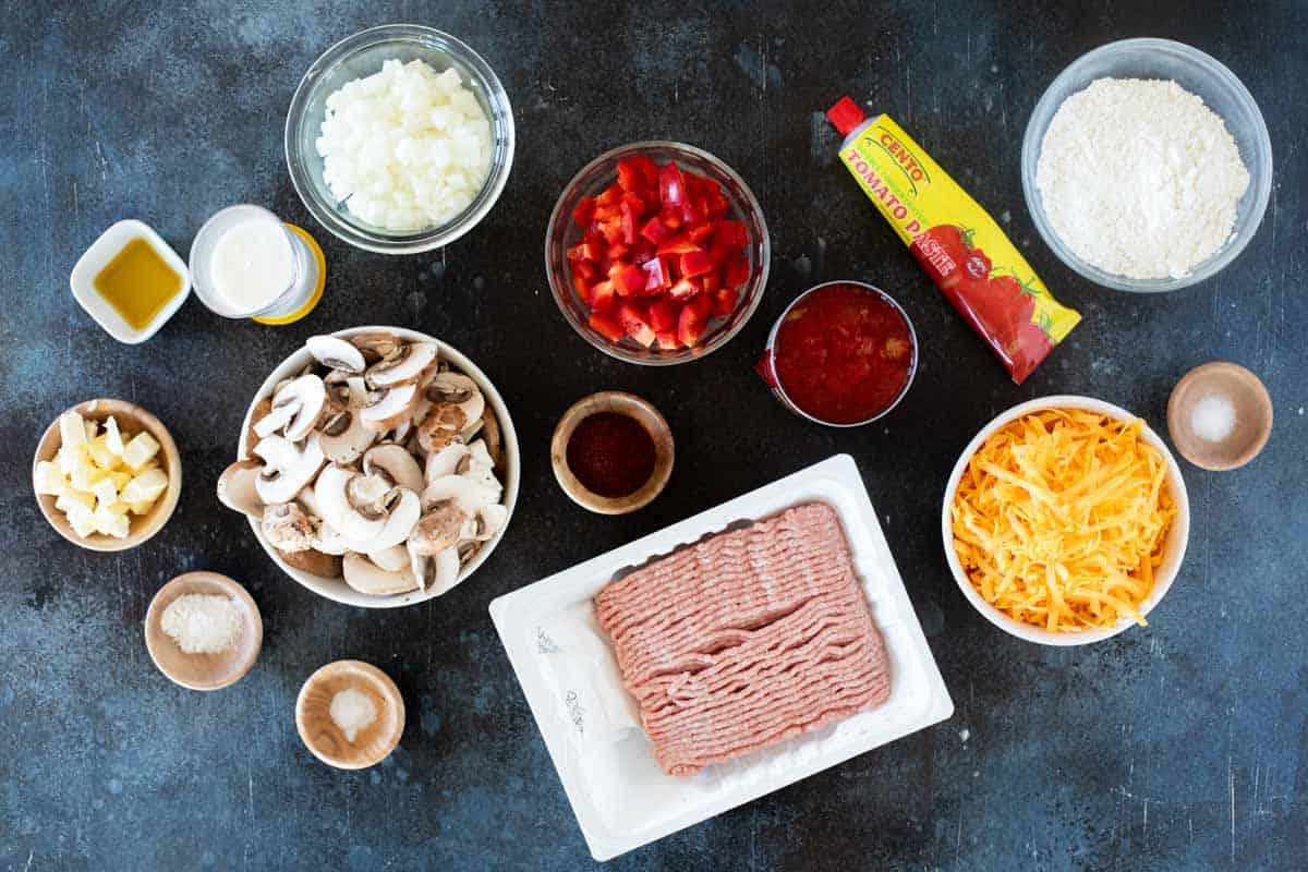 Ingredients for Skillet Turkey Pot Pie.