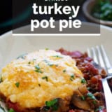 Skillet Turkey Pot Pie with text overlay.