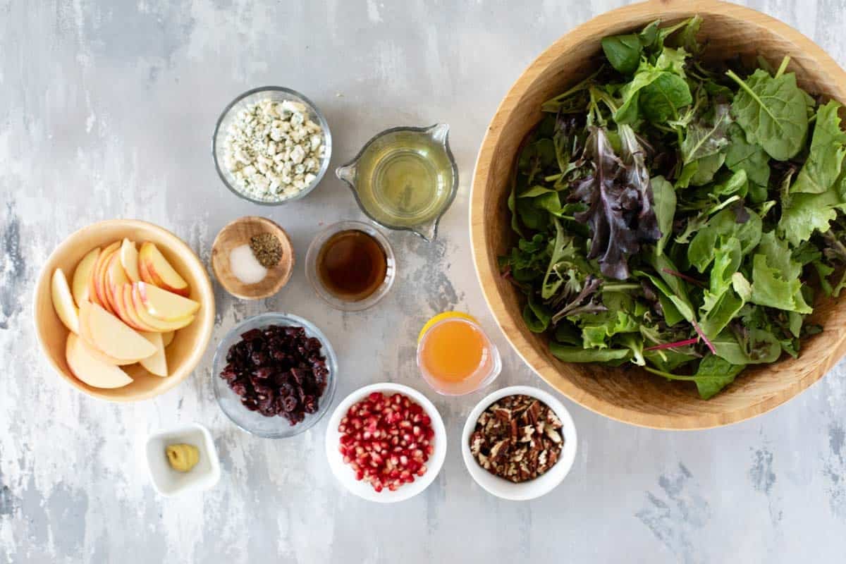 Ingredients for Thanksgiving Salad.