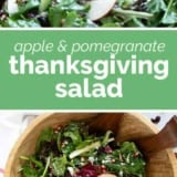 Thanksgiving Salad collage with text bar in the middle.