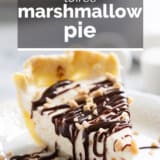 Toffee Marshmallow Pie with text overlay.