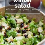 Winter Salad with Lemon Poppy Seed Dressing with text overlay.