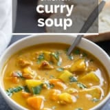 Chicken Curry Soup with text overlay.