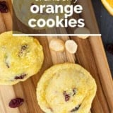 Cranberry Orange Cookies with text overlay.