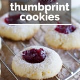 Cranberry Thumbprint Cookies with text overlay.