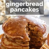 Gingerbread Pancakes with text overlay.