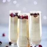 Glasses rimmed with sugar and filled with Holiday Punch.