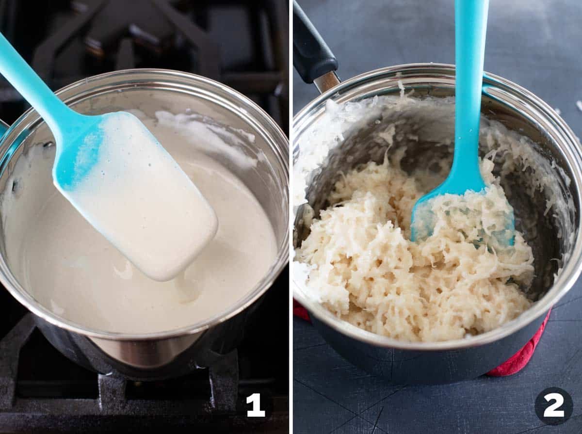 Making centers for Homemade Almond Joys.