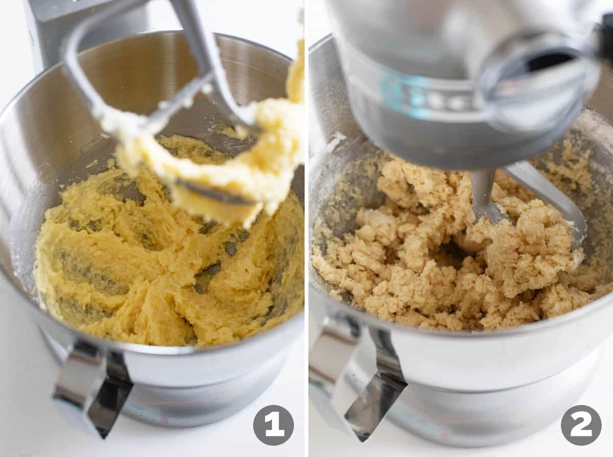 Making Pistachio Cookie Dough.