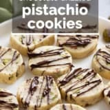 Pistachio Cookies with text overlay.